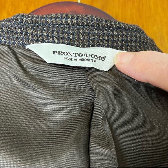 Pronto Uomo Houndstooth Lambswool Sport Coat Career Jacket 40R - Picture 6 of 7